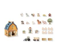 Colcolo Gioco di Abbinamento Bambini Casa Forme Legno Giocattolo Interattivo Fattoria con Animali Personaggi Albero Trattore Rimorchio Recinzioni in Legno