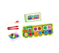 Colcolo Gioco di Abbinamento di Perline con Pinzette di Legno, Giocattolo Educativo, Sviluppa Il Riconoscimento Dei Colori E La Motricità Fine, Style D, Taglia unica bambino