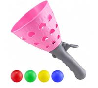 Colcolo Gioco Lancia-proiettili per Bambini Lanciatore a Tazza con Manico Grilletto E Palline in Plastica per Giochi di Abilità E Divertimento Adatto a Giochi, Rosa