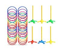 Colcolo Gioco Lancio Anelli Bambini Gioco Ad Anelli Set Lancio Anelli Bersaglio Plastica Solida Interazione Genitori Figli, 20 anelli da 25 cm (diametro interno) colori misti