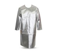 Colcolo Grembiule Termoresistente Anticalore Ignifugo con Maniche in Tessuto Aluminizzato con Barriera Contro Calore Scintille, Array, Argento, 100cm