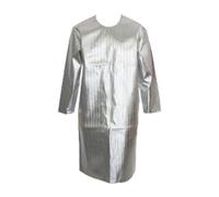 Colcolo Grembiule Termoresistente Anticalore Ignifugo con Maniche in Tessuto Aluminizzato con Barriera Contro Calore Scintille, Array, Argento, 120cm