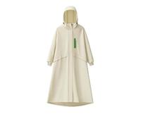 Colcolo Impermeabile Bambino Giacca Antipioggia Mantella Cappuccio Pieghevole con Polsini Elastici Tessuto Idrorepellente con Sacca Portatile Adatto a Scuola, Bianco Latte di Cocco, 3XL