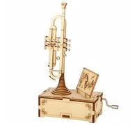 Colcolo Kit di Puzzle Musicale Ottava Scatola Musicale Manualità Artistica Assemblaggio Facile con Elementi Musicali Adatto a Principianti Regalo Modellismo Decorazione Casa Scrivania, Trumpet
