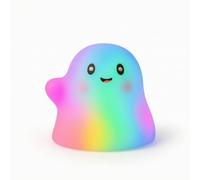 Colcolo Lampada Notturna Halloween Fantasma Lampada da Comodino Luce Notturna LED Silicone Squeezable Ricaricabile Controllo a Tocco Illuminazione Delicata, Ghost Rgb Sound