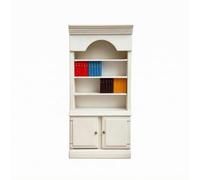 Colcolo Libreria in Miniatura Scaffale Credenza Armadio con Ripiani Superiori a Inferiori Chiusi in Legno con Libri Mini per 1 12 Adatta per Ambienti di