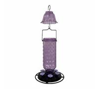 Colcolo Mangiatoia per Colibrì Distributore di Nettare Abbeveratoio Alimentatore Appeso Plastica Leggera con Serbatoio Decorativo E Punti Pasto Multipli, Purple