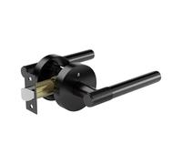 Colcolo Maniglia per Porta con Serratura, Serratura Rotonda per Porta, Sostituzione, Facile Da Installare, Leva Interna Robusta Senza Chiave, per Impieghi Gra, Nero