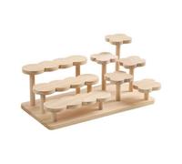 Colcolo Mensola Espositiva da Tavolo con Base Rettangolare Stabile Espositore in Legno a più Livelli Compatto Mensola Decorativa da Tavolo per Ingresso,
