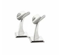 Colcolo Microfono Supporto da Tavolo Microfono Supporto Doppio Porta Microfoni in Acciaio Inossidabile Base Larga Design Curvo Cm Compatto Adatto per Conferenze Domestico, Argento, Argento
