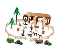 Colcolo Mini set di giocattoli da fattoria con figure di animali da recinto, graziosi giocattoli da fattoria, animali da fattoria, modello per bambini dai 3