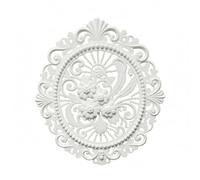 Colcolo Miniature Scene Display Placca da Parete Cornice Ornamentale Barocca Rilievo Floreale Bordo Intrecciato Plastica Adatto per Decorazioni di Interni, Bianco, 19 16.5cm