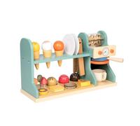 Colcolo Negozio di Gelati e caffè Giocattolo in Legno Stimola l'immaginazione Set Gioco di Ruolo con Mensola Espositiva Non Tossico per Bambini da 4 a 6 Anni