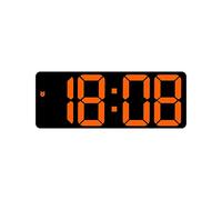 Colcolo Orologio da parete digitale Dimmer Display 12H 24H Orologio da tavolo elettronico temperatura LED Sveglia per a Office Festival Teens, arancia