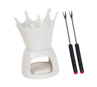 Colcolo Pentola in Ceramica per Sciogliere con 2 Forchette, Scaldavivande, Pentola per Fonduta di Formaggio, Ideale per Feste, Antipasti, UN