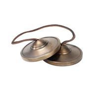 Colcolo Piatto a Dito a Dito in Bronzo Risn Piatti Piccoli per Tibetani Portatile Coppia di Piatti con Cordino per Mezione, Cerimonie, 8.5CM