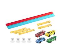 Colcolo Pista da Corsa Portatile Flex Track Starter, Versatile Set da Gioco con Piccole Si Arrotola E Si Monta Facilmente con Le Ventose. Divertim, Rosso e Blu