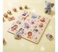 Colcolo Puzzle Bambini Educativo con Elementi di Trasporto E Animali Base Antiscivolo E Pomelli Ergonomici Sostiene Sviluppo Del Linguaggio E Adatto per, Puzzle Con Forme Geometriche