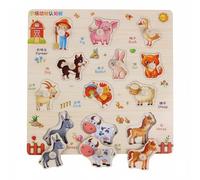 Colcolo Puzzle Bambini Educativo con Elementi di Trasporto E Animali Base Antiscivolo E Pomelli Ergonomici Sostiene Sviluppo Del Linguaggio E Adatto per, Puzzle Con Animali Da Fattoria