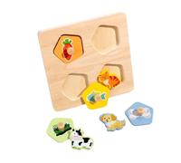 Colcolo Puzzle Bambini Tavola Interattiva Abbinamento Alimentare Animali Pezzi Solleva E Posiziona Legno Apprendimento Pratico Concentrazione Collaborazione