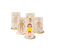 Colcolo Puzzle Corpo Umano in Legno per Bambini con Dettagli di Muscoli E Scheletro per Lezioni Interattive di Biologia Adatto per Migliorare La Coordinazione Occhio Mano E La Concentrazione, Bambina