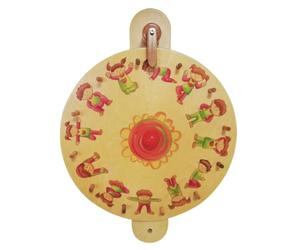 Colcolo Quadrante Girevole per Attività Fisica dei Bambini in Legno con Centrale E per Indicare La Rotazione Gioco di Imitazione Delle Pose Adatto per Palestra Interna