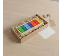 Colcolo Rainbow Blocco Costruzioni Legno Cilindro Triangolo Quadrato Forme Geometriche Colori Vivaci Sviluppo Materiale Naturale Adatto per Bambini 4-6 Anni Cameretta Regalo, Bar