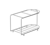 Colcolo Refrigeratore Bevande Supporto Dispenser Acqua con Scaffale Portabicchieri Base Robusta in Ferro Cromato Struttura Salvaspazio a Due Livelli