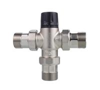 Colcolo Rubinetto Miscelatore Termostatico Corpo Ottone Finitura Argento Flusso Ampio Controllo Termico Preciso Attacco, DN32, Valvola Miscelatrice Termostatica Industriale Da 1,2 Pollici Con Giunto