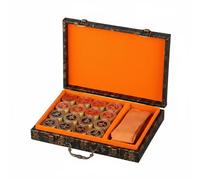 Colcolo Scacchiera Gioco da Tavolo Scacchi Cinesi Set in Ottone con Pezzi Metallizzati E Incisione Fine Esperienza di Gioco, Scacchi In Bronzo Di Grandi Dimensioni Confezione Regalo