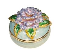 Colcolo Scatola portagioie con Cerniera Smaltata, portaoggetti Rotondo da scrivania, Organizer per collane, Decorazioni per la casa, Blu