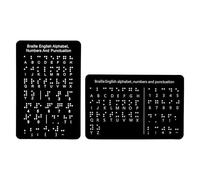 Colcolo Scheda didattica con alfabeto in Braille, regalo didattico efficace, materiale didattico, scheda di apprendimento Braille per adulti, Nero 2 Pezzi