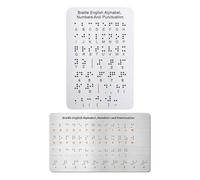 Colcolo Scheda didattica con alfabeto in Braille, regalo didattico efficace, materiale didattico, scheda di apprendimento Braille per adulti, 2pc D'argento
