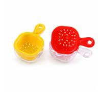 Colcolo Scolapasta in Miniatura Setaccio Colino Colapasta in Plastica con Superiore Perforato E Corpo Trasparente Effetto Realistico Adatto a Case Delle, Rosso, Giallo
