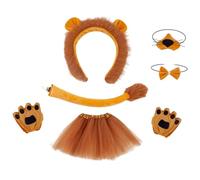 Colcolo Set di Accessori per Costume da Leone per Bambine, Fascia per Capelli Morbida e Riutilizzabile con Orecchie multifunzionali, Costume da 40 Cm