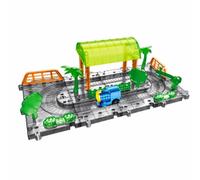 Colcolo Set Ferroviario con Paesaggio e Binari Componibili Modulare Trenino Elettrico da Plastica SM Ferrovia Giocattolo con Binari Trasparenti