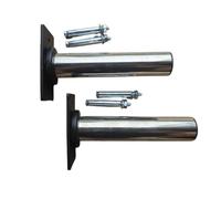 Colcolo Staffa da Parete Supporto per Tubo in Acciaio Inox con Coppia Sinistra Destra E Base Rettangolare Allineamento Coerente E Fissaggio a Parete Adatta per Corrimano Guardaroba Officina