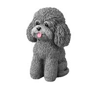 Colcolo Statua di Cane Seduto in Resina, figurina di Animale, Decorazione Creativa, Scultura di Cucciolo, Decorazione per Interni ed Esterni, per Soggiorno, Grigio