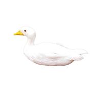 Colcolo Statua Ornamentale da Giardino con Modello di Simulazione di Anatra, figurina di Simulazione di Anatra per Cortile della Fattoria, Bianco