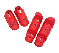 Colcolo Strike Parastinchi Protezioni per Le Parastinchi Imbottiti per Calcio Parastinchi Protezione Caviglia per Piede e del Piede Karate, Rosso, XL