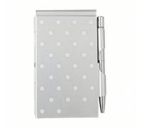 Colcolo Taccuino Metallico con Penna Incorporata Blocco Note Tascabile con Copertina in Alluminio E Punti Bianchi 70 ×105 Mm Ideale per Schizzi E Appunti Adatto per Ufficio E Scuola, Argento