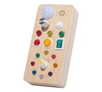 Colcolo Tavoletta sensoriale in legno con luci e interruttori, per viaggi, attività di apprendimento, lavagna per attività, educativo per bambini di 3, 4, 5 e