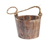 Colcolo Vaso da Fiori in Legno, fioriera a Botte, Cesto Appeso, Vaso per Fiori, Piante Artificiali