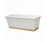 Colcolo Vaso per Vaso per Giardinaggio Vassoio | Risparmio Idrico, Fioriera Rettangolare con Sottovaso, Leggero, Fioriera con Vassoio, Balcone, Bianco