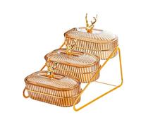 Colcolo Vassoio per Insalata di, Vassoio per Antipasti a 3 Livelli con Supporto, Vassoio per Conservare Alimenti per, Feste, Marrone