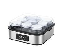 Colcolo Yogurtiera Elettrica Yogurt Maker Fermentatore Digitale Macchina per Yogurt con 9 Vasetti in Vetro Coperchi Bianchi Coperchio Trasparente Regolazione