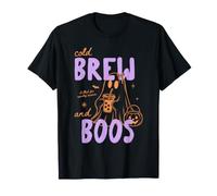 Cold Brew And Boos Halloween Iced Coffee Lover Fall Autumn Maglietta