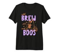 Cold Brew And Boos Halloween Iced Coffee Lover Fall Autumn Maglietta Premium