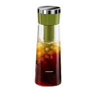 Cold Brew Coffee Maker - Press Glass Pitcher, Removable Mesh Filter, Airtight Drink Machine | Large Capacity Brewer, Studio Cafe Home Fridge Organization Camping Picnic Outdoor Beverages Tool