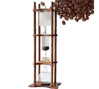 Cold Brew Coffee Makers, 3000ML Commercial Ice Drip Coffee Maker, Cold Brew Drip Coffee Maker with Slow Drip Technology, Glass and Solid Wood Frame, 25 Cups Coffee